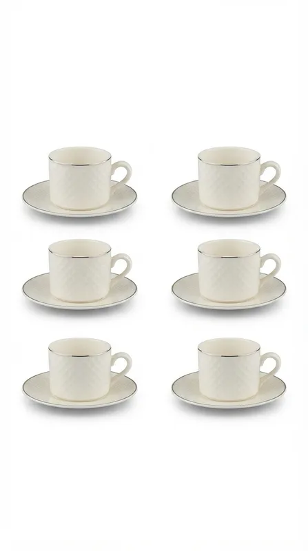 Silver-Touched Royal Dotted Tea Set-YJD-12E — White&silver
