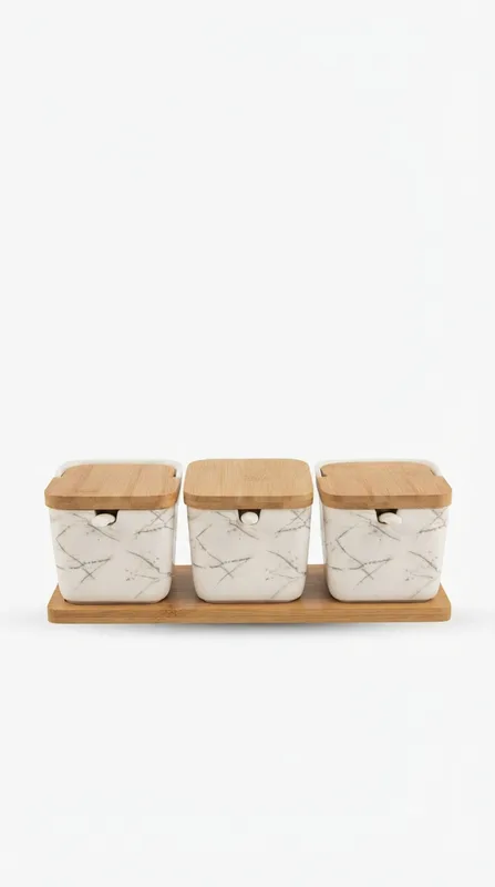 Ceramic Canister Set Pots for Elegant Kitchen Organization-16741-6 — White