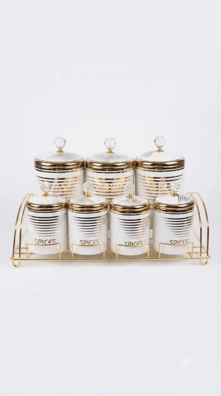 Premium Kitchen Storage Canister Set-16741-112 — white&gold