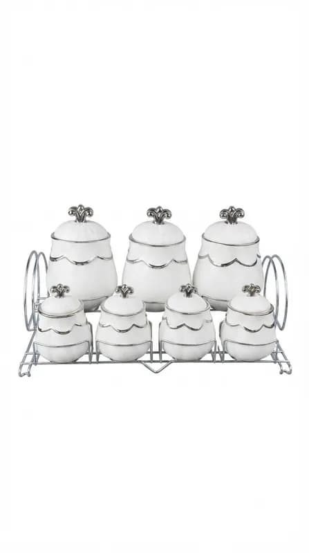 Premium Kitchen Storage Canister Set-3497-G — White